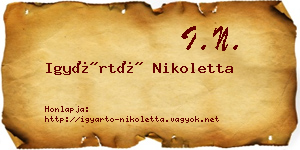 Igyártó Nikoletta névjegykártya