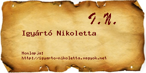 Igyártó Nikoletta névjegykártya