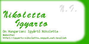 nikoletta igyarto business card